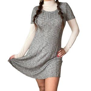 GREY RIBBED DRESS🍸